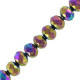 Faceted glass rondelle beads 8x6mm Iris purple ab plated